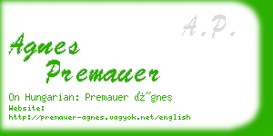 agnes premauer business card